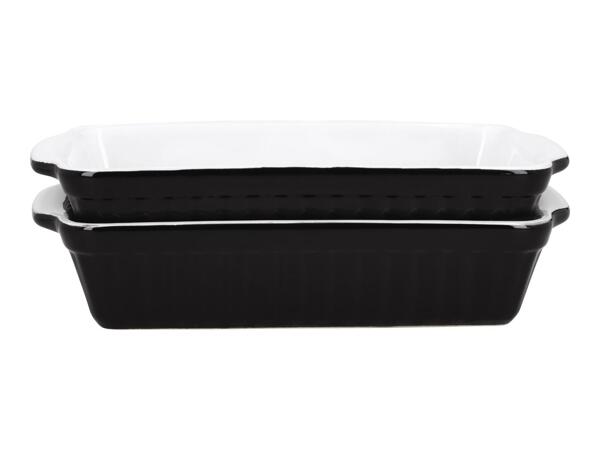 Silvercrest Black Small Stoneware Oven Dishes - Set of 2