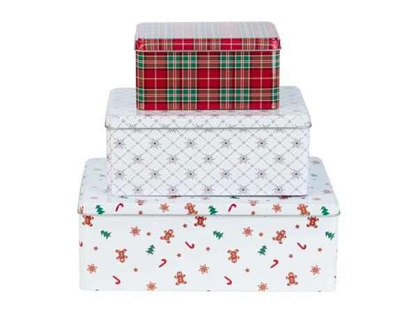 Livarno Home Christmas Tin Set - 3 Piece Set