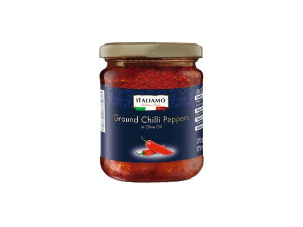 Ground Chillis in Olive Oil