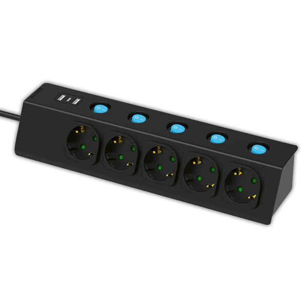 5-fach Schuko-Steckdosenleiste "Power Charge"