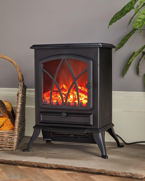 Black Electric Stove Effect Heater