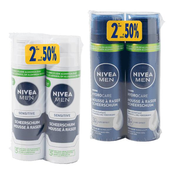 NIVEA(R) 				Rasierschaum oder Rasiergel, 2 St.