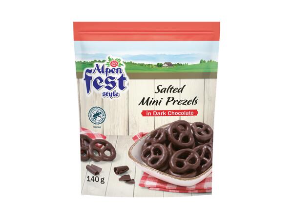 ALPENFEST Slané preclíky v čokoládové polevě