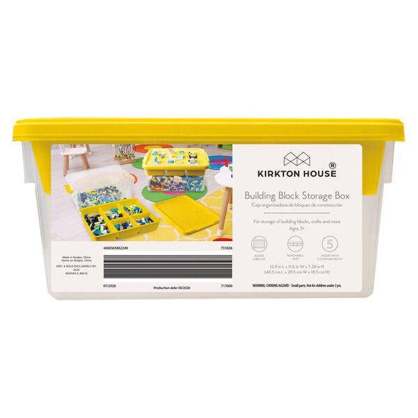 KIRKTON HOUSE Yellow Building Blocks Storage Box