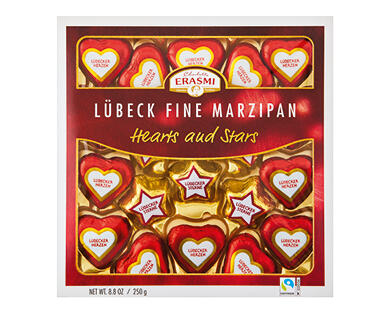 Erasmi Lübeck Fine Marzipan Hearts and Stars 250g