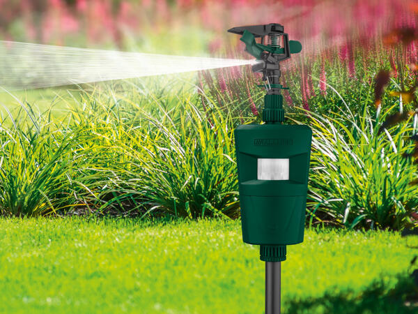 Wasserstrahl-Tierabwehr mit Bewegungssensor