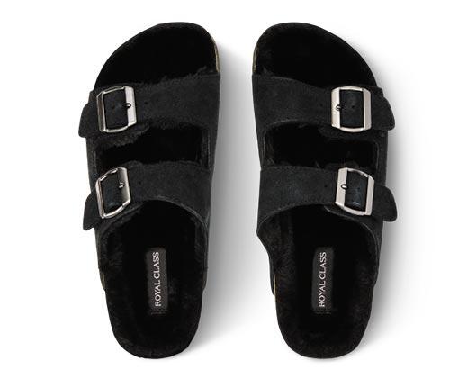 Royal Class or Serra 
 Faux Fur-Lined Footbed Sandals