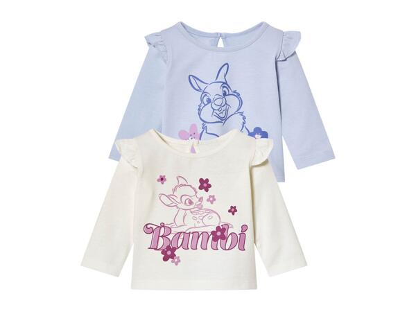 Baby Girl long sleeve tops "Minnie Mouse, Bambi or Winnie the Pooh", 2 pieces