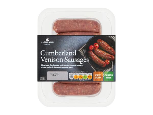 Highland Game Venison Cumberland Sausages 300g
