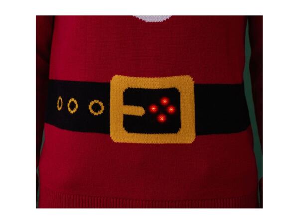 Livergy Men's Light-Up Christmas Jumper with Music - Santa