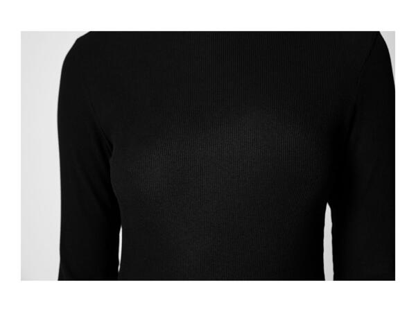 Esmara Ladies' Ribbed Turtleneck Top - Black