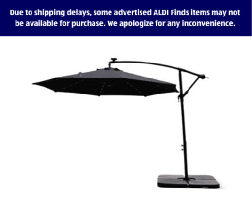 Belavi 
 10' Offset Solar LED Umbrella