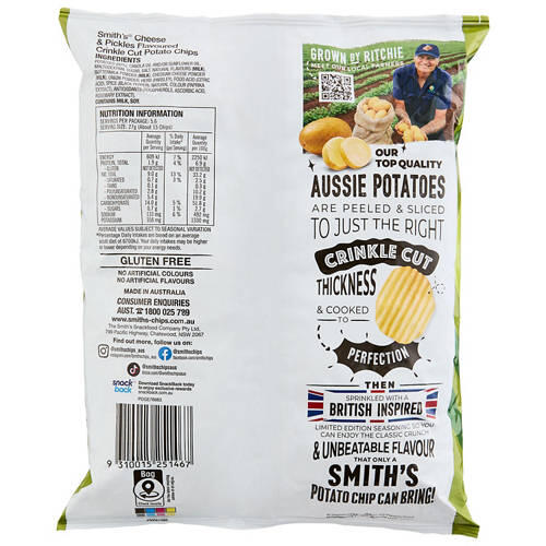 Crinkle Cut Cheese & Pickles 150g