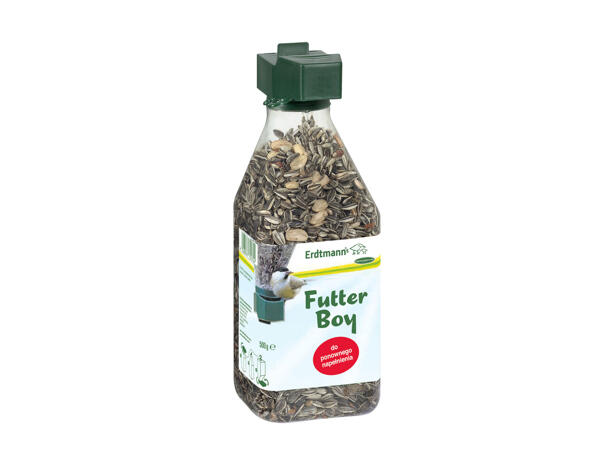Futterstation gefüllt mit Saatenmischung