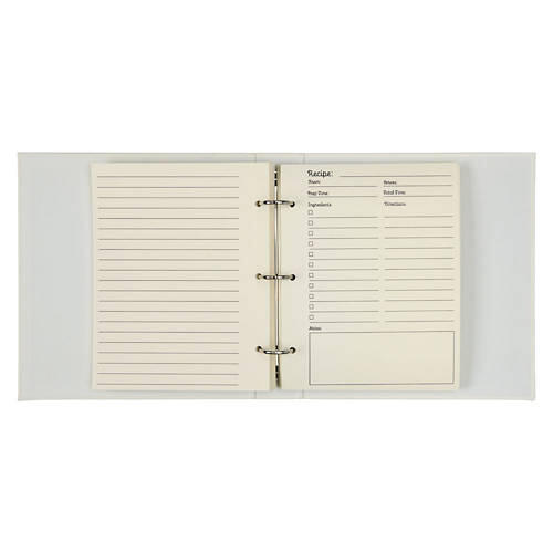 50 Recipe Sheets Binder - Black & White