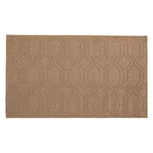 20" x 34" Rectangle Shaped Kitchen Accent Rug - Tan Polygon