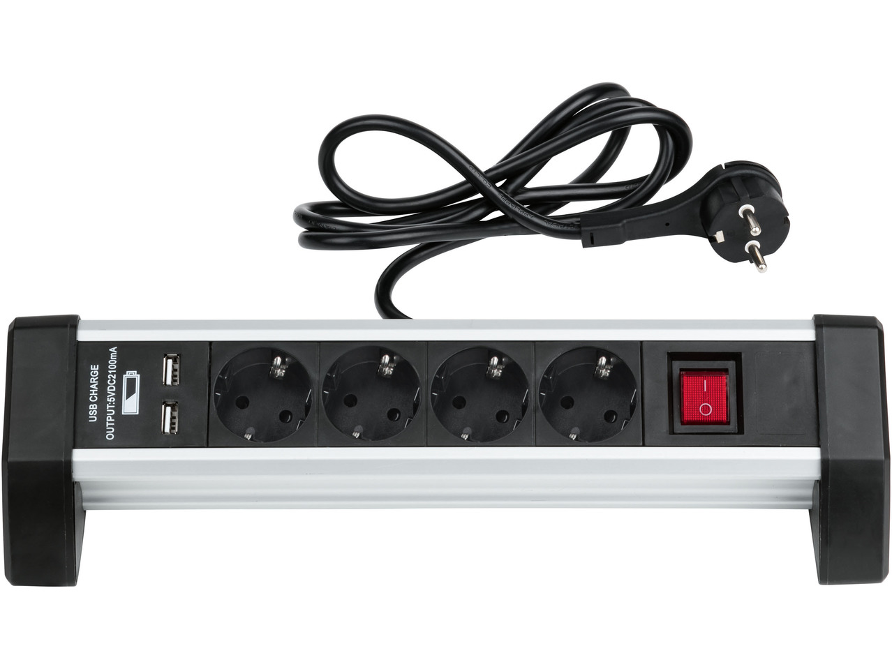 4 Gang Aluminium Tabletop Extension Lead with USB Ports or 3 Gang Aluminium Pop-Up Power Socket