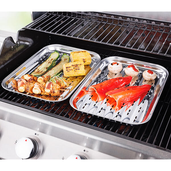 Edelstahl-Grillschalen 2er-Set