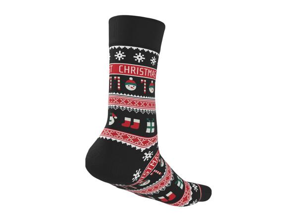 Esmara Men's Black & Red Christmas Socks - 3 Pairs
