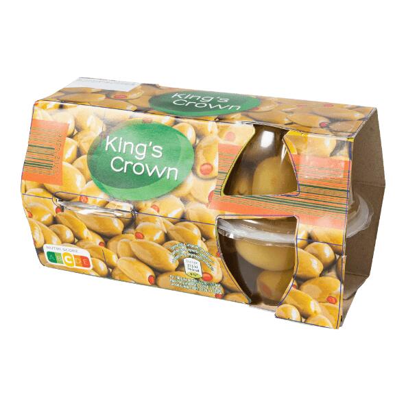 KING'S CROWN(R) 				Griekse groene olijven, 4-pack