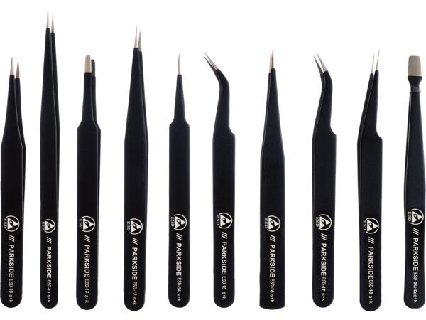 Parkside Anti-Static Tweezer Set - 10 Piece Set