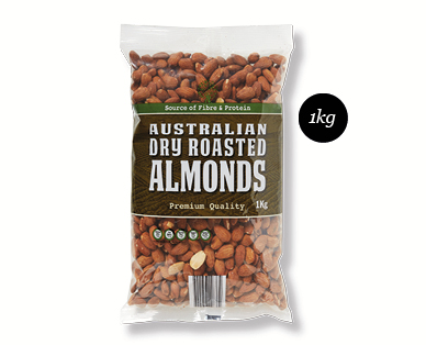 DRY ROASTED ALMONDS 1KG