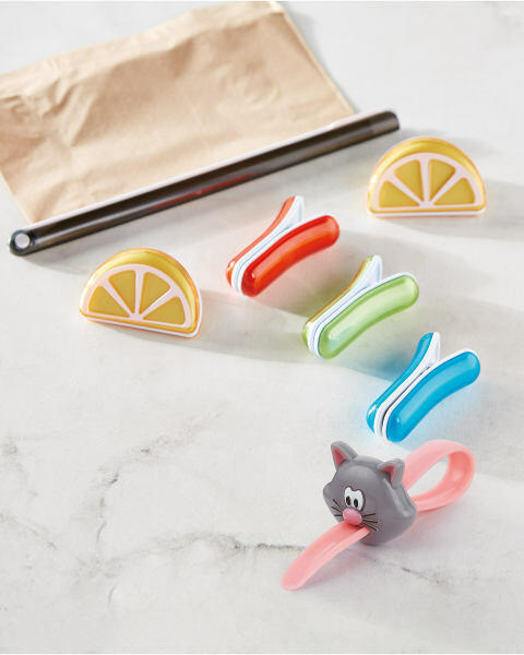 Grey Long Kitchen Bag Clips 2 Pack