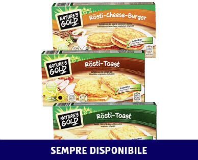 NATURE'S GOLD 
 CHEESEBURGER/TOAST CON RÖSTI