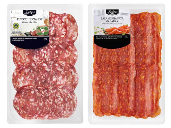 DELUXE Fenchelsalami Finocchiona I.G.P. oder Salami Spianata Calabra