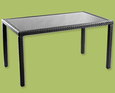 Table en verre et en rotin GARDENLINE(R)