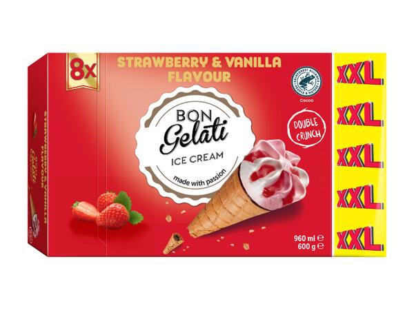 Vanilla and Strawberry Ice Cream Cones XXL