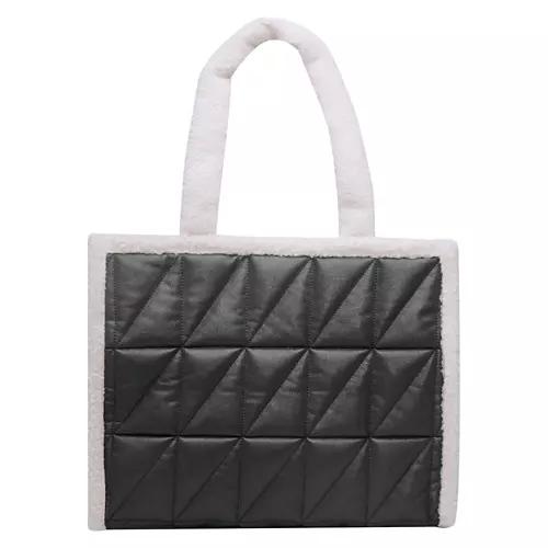 Novelty Tote, Black Quilted