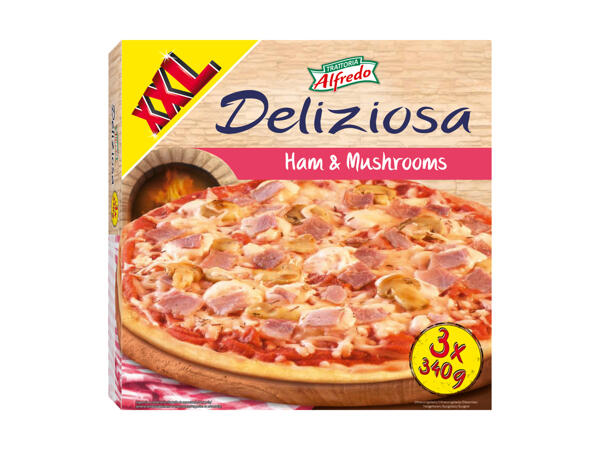 Pizza jambon et champignons XXL