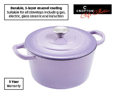 Cast Iron Dutch Oven 3.6L – Purple or Grey