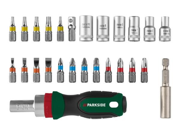 Parkside Ratchet Screwdriver Bit & Socket Set - 26 Piece Set