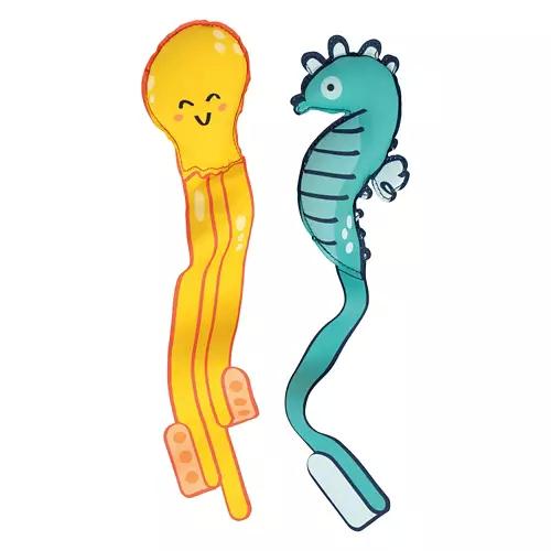 2 Piece Sea Animal with Streamers Shaped Neoprene Dive Toys