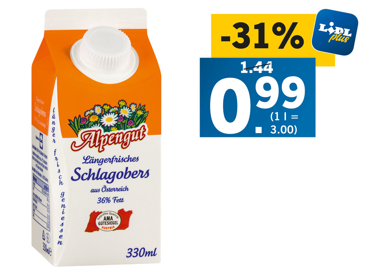 ALPENGUT Längerfrisches Schlagobers