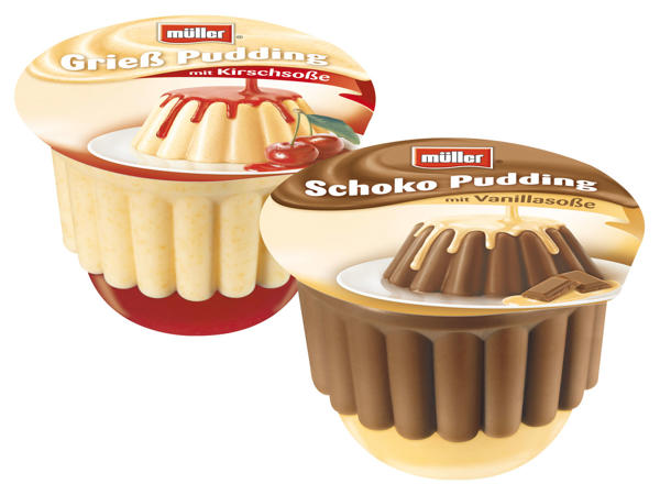 MÜLLER Pudding mit Soße
