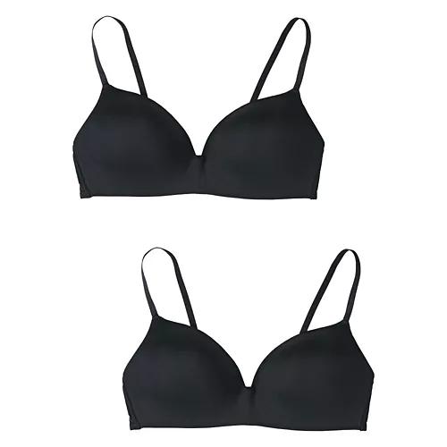 2 Pack Ladies Soft Bra - Black, S