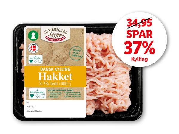 Hakket oksekød eller dansk hakket kylling