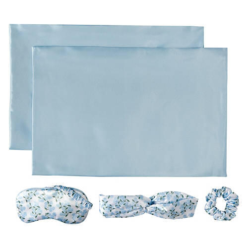 Silky Soft Satin Gift Set, Blue