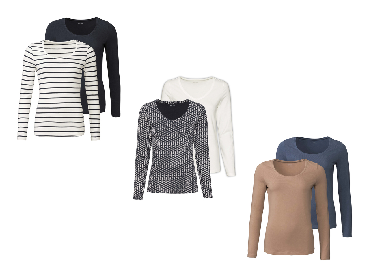 Tee-shirts à manches longues pour femme, lot de 21