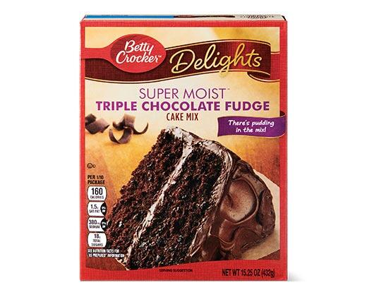 Betty Crocker 
 Delights Cake Mix Rainbow Chip or Triple Chocolate Fudge