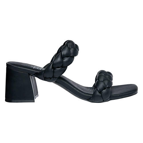Ladies Fashion Heel Sandal - Black, 10