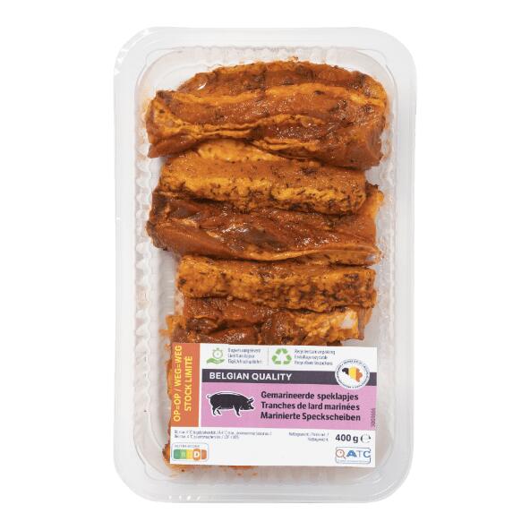 Tranches de lard marinées