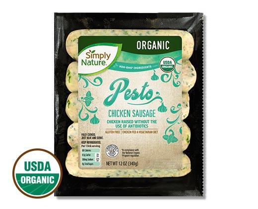 Simply Nature 
 Organic Chicken Sausage Pesto or Tomato, Basil & Mozzarella
