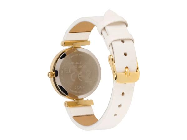 Auriol Watch with White PU Leather Strap & Jewellery Set