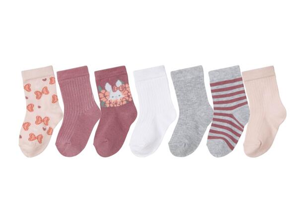 Girls' socks, 7 pairs