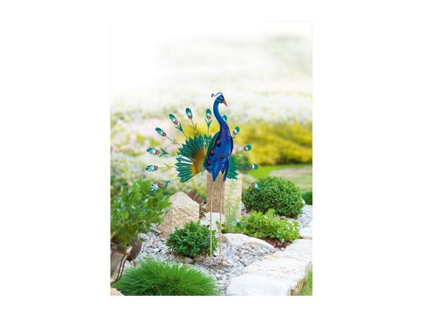 Livarno Home Metal Peacock Bird Ornament - Open Tail