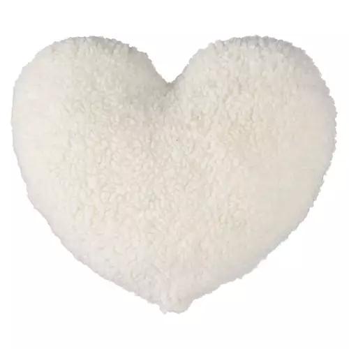 Valentine's Cozy & Fluffy Pillow - White Boucle Heart